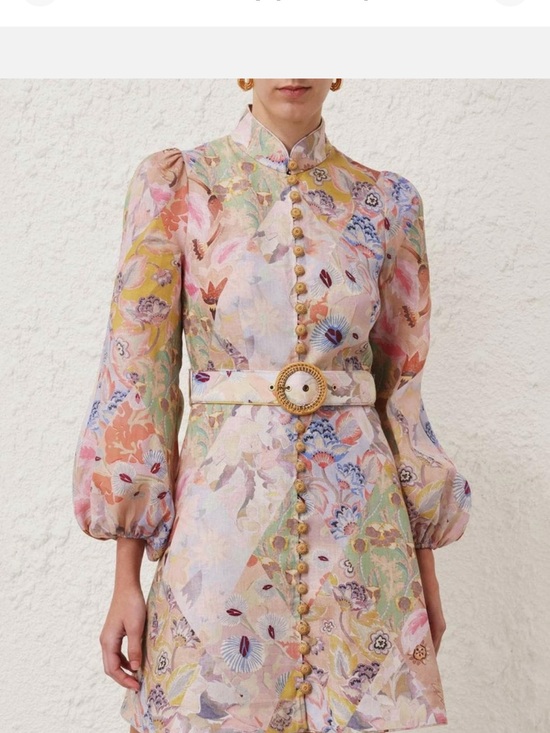 Dresses & Skirts - Zimmermann Floral Pastel Belted Mini Dress